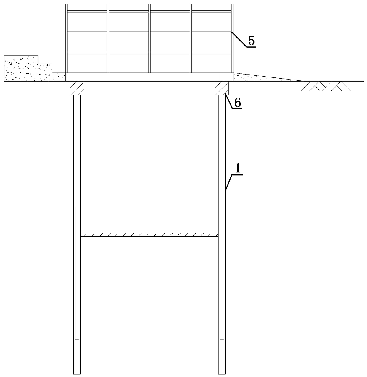 Pedestrian temporary steel bridge and micro steel pipe pile connecting structure and construction method thereof