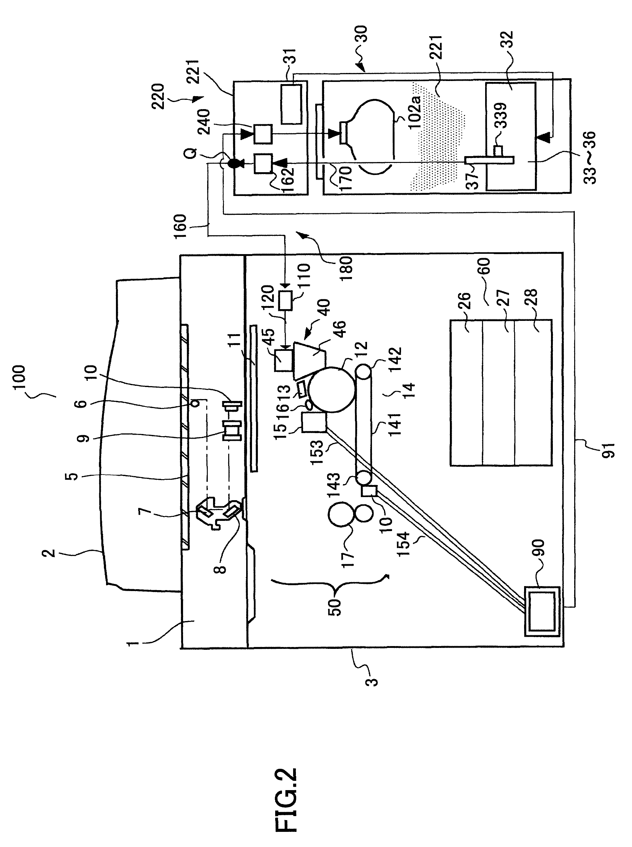 Image forming device, powder supply device, and powder storing unit including a gas supplying unit