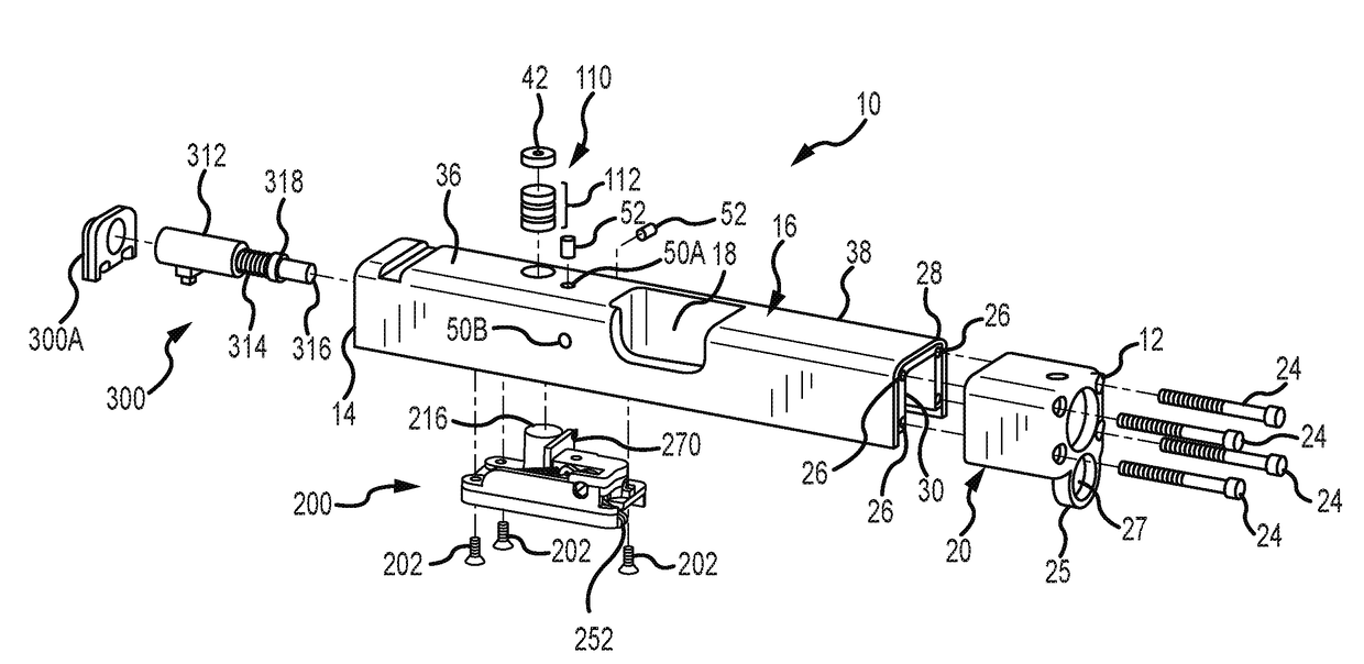 Automatic pistol slide with laser