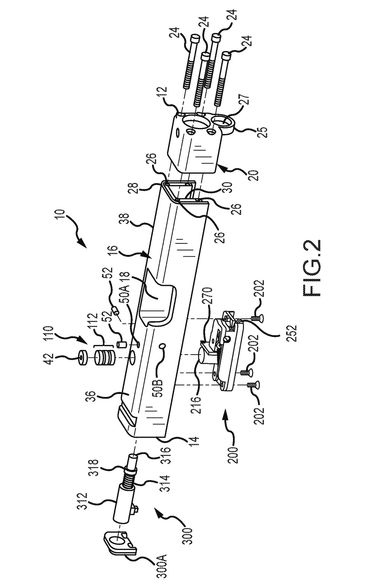 Automatic pistol slide with laser