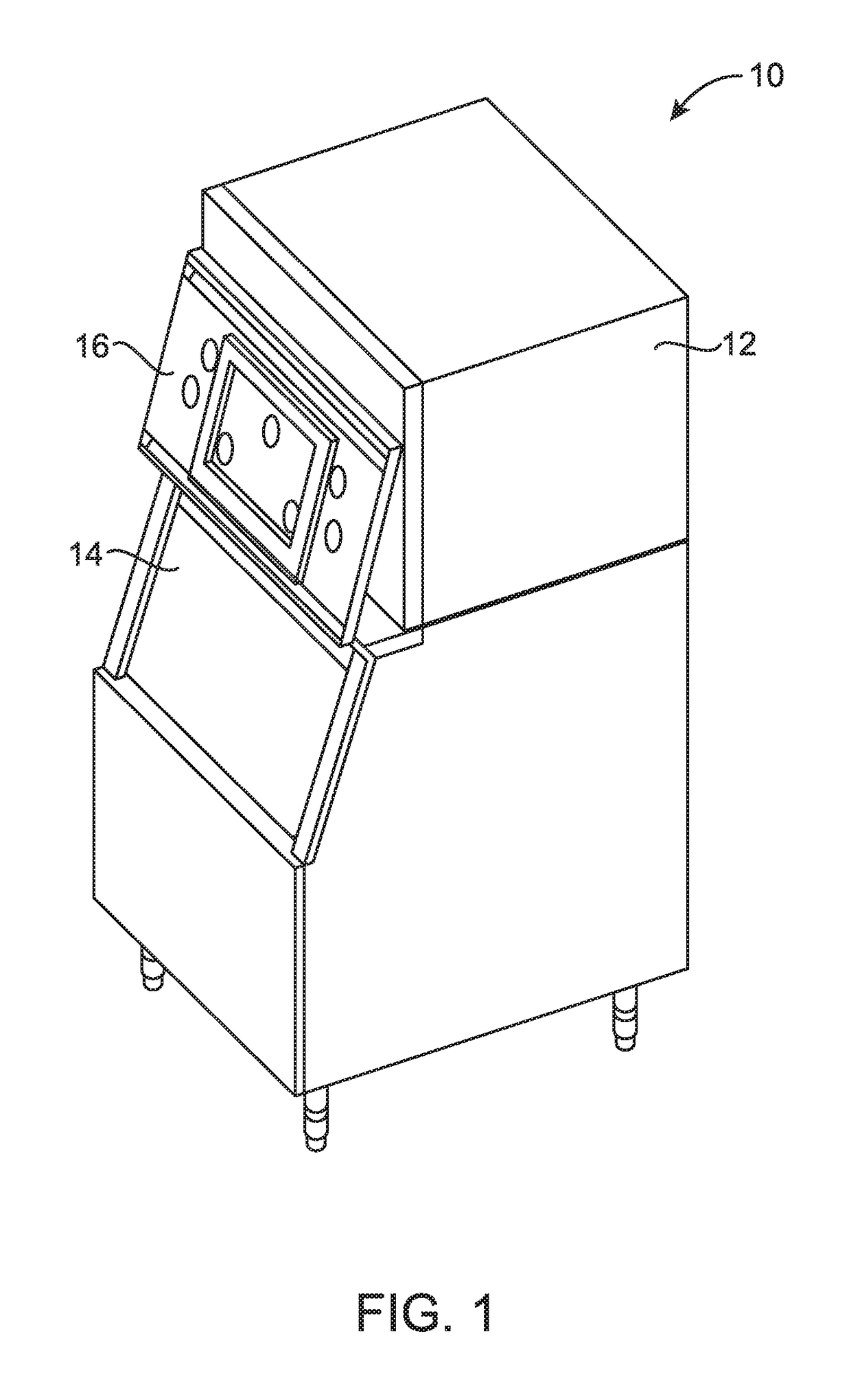 Ice machine with a dual-circuit evaporator for hydrocarbon refrigerant