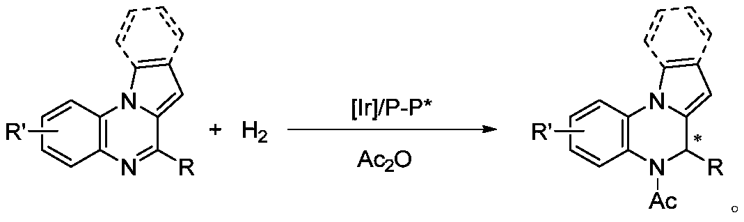 A method for the synthesis of chiral amines by iridium-catalyzed asymmetric hydrogenation of pyrrole/indolo[1,2-a]quinoxaline