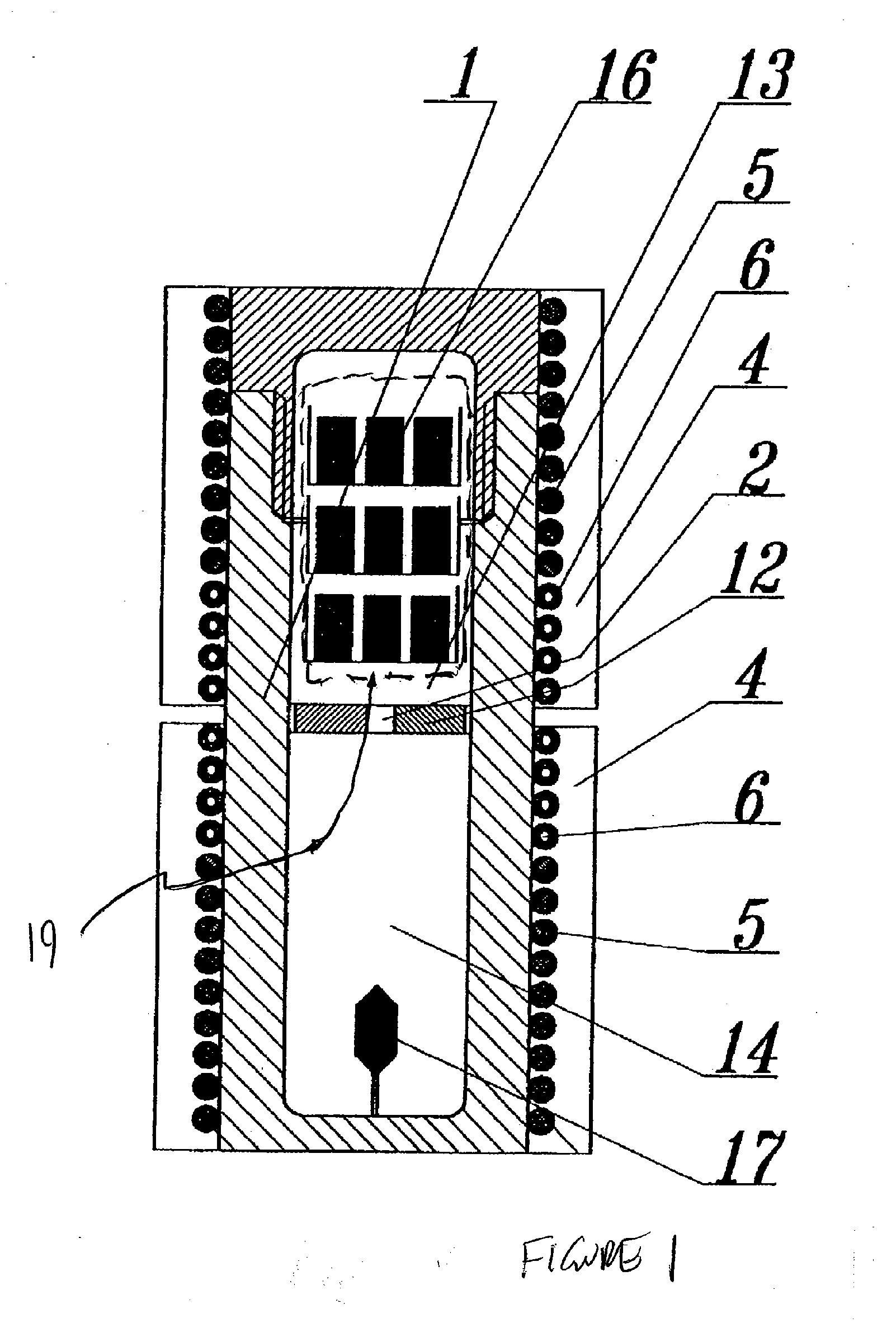 Process and apparatus for large-scale manufacturing of bulk monocrystalline gallium-containing nitride