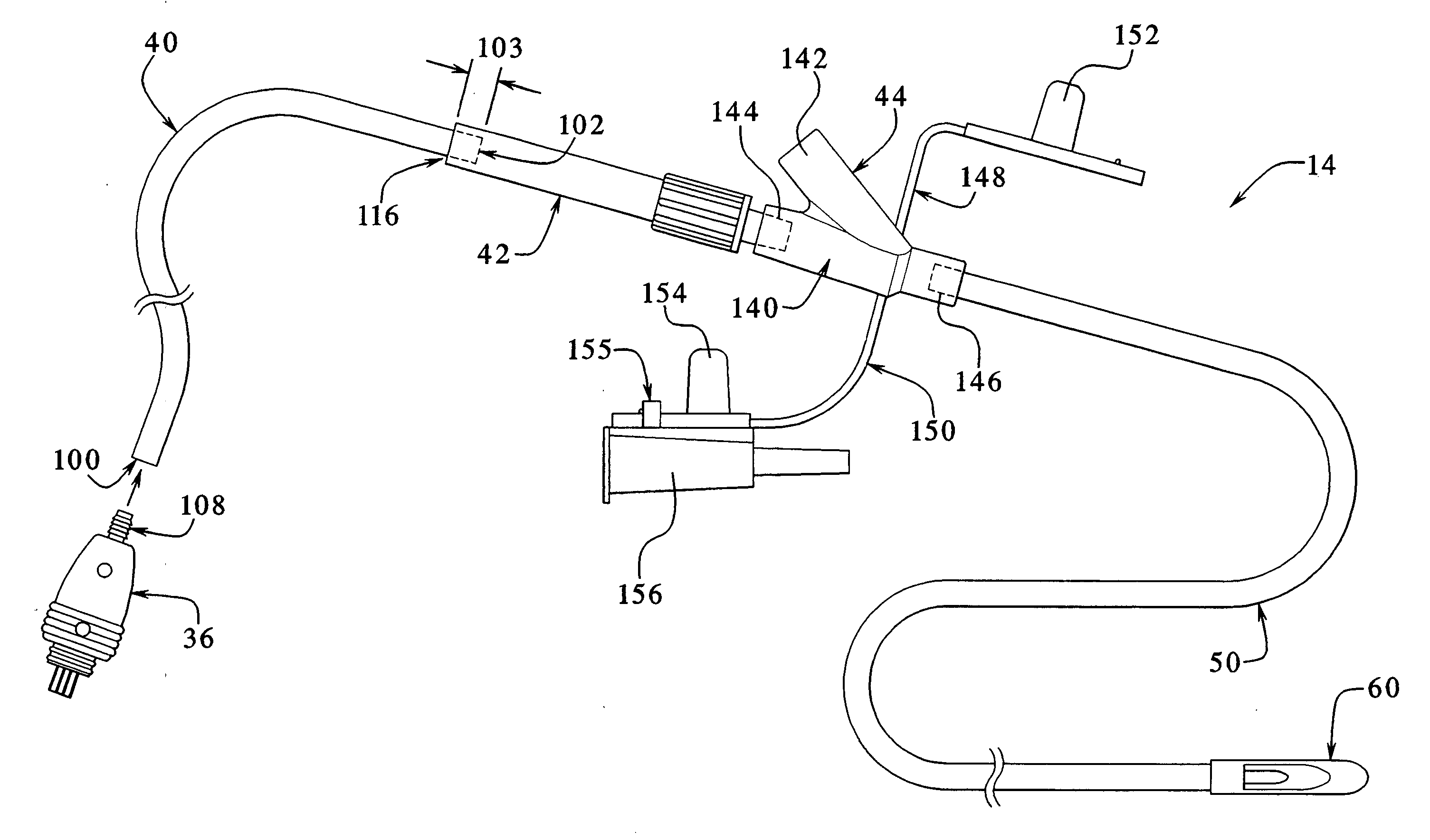 Tubing assembly and signal generator placement control device and method for use with catheter guidance systems
