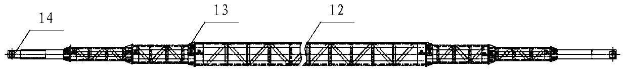 Variable cross section truss type tower crane overlength adhesion construction method