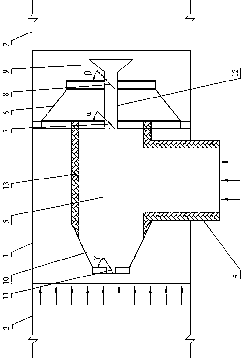 Air mixing treatment system for flue gas