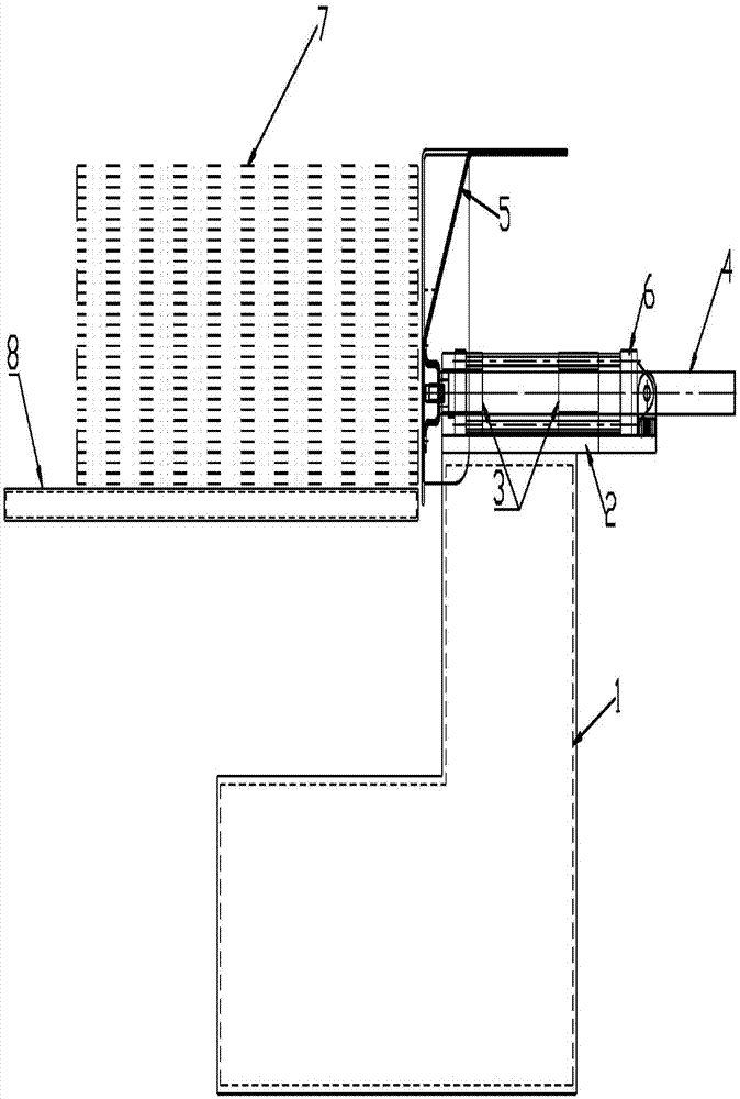Carton output paper pushing device for carton pasting machine