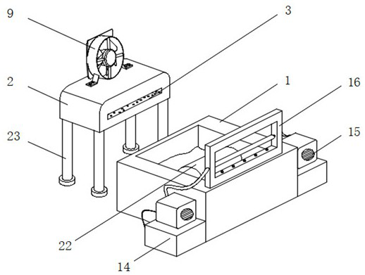 Cooling device for dust-proof net production