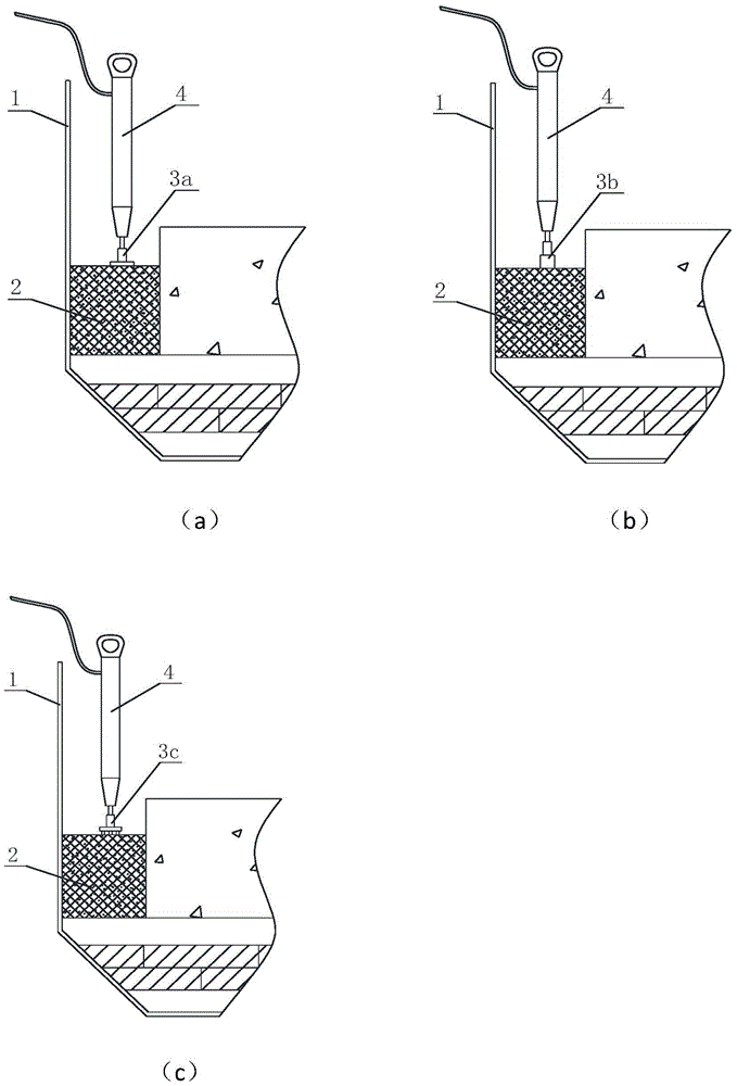 Combined tamping construction method of aluminum electrolytic cell lining paste