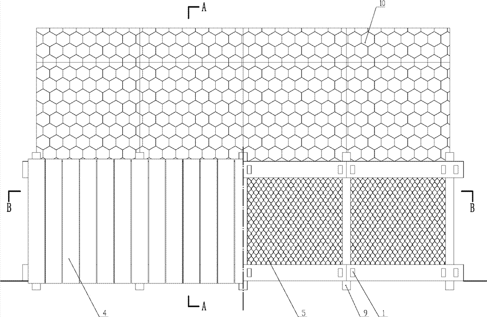 Multi-level ecological landscape space system and construction method of vertical revetment