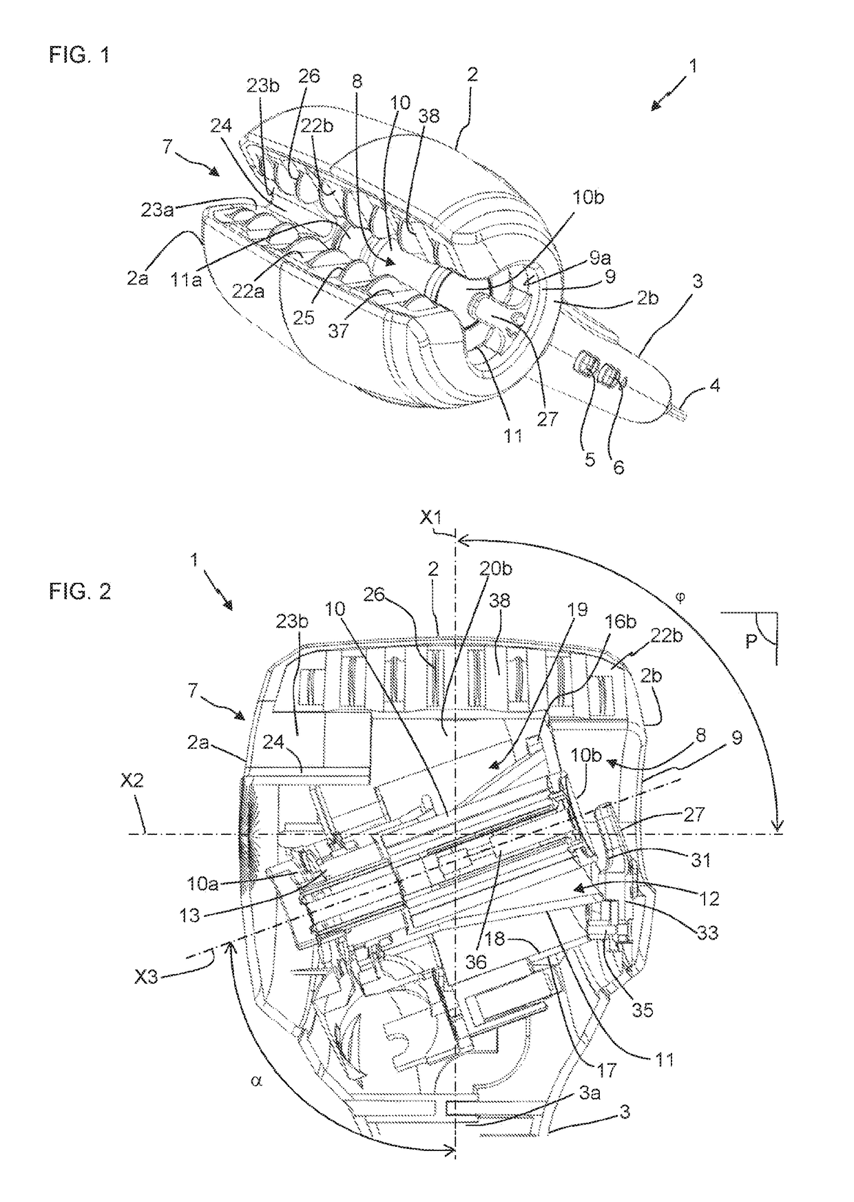 Hair styling appliance for curling hair with an inclined barrel and winder