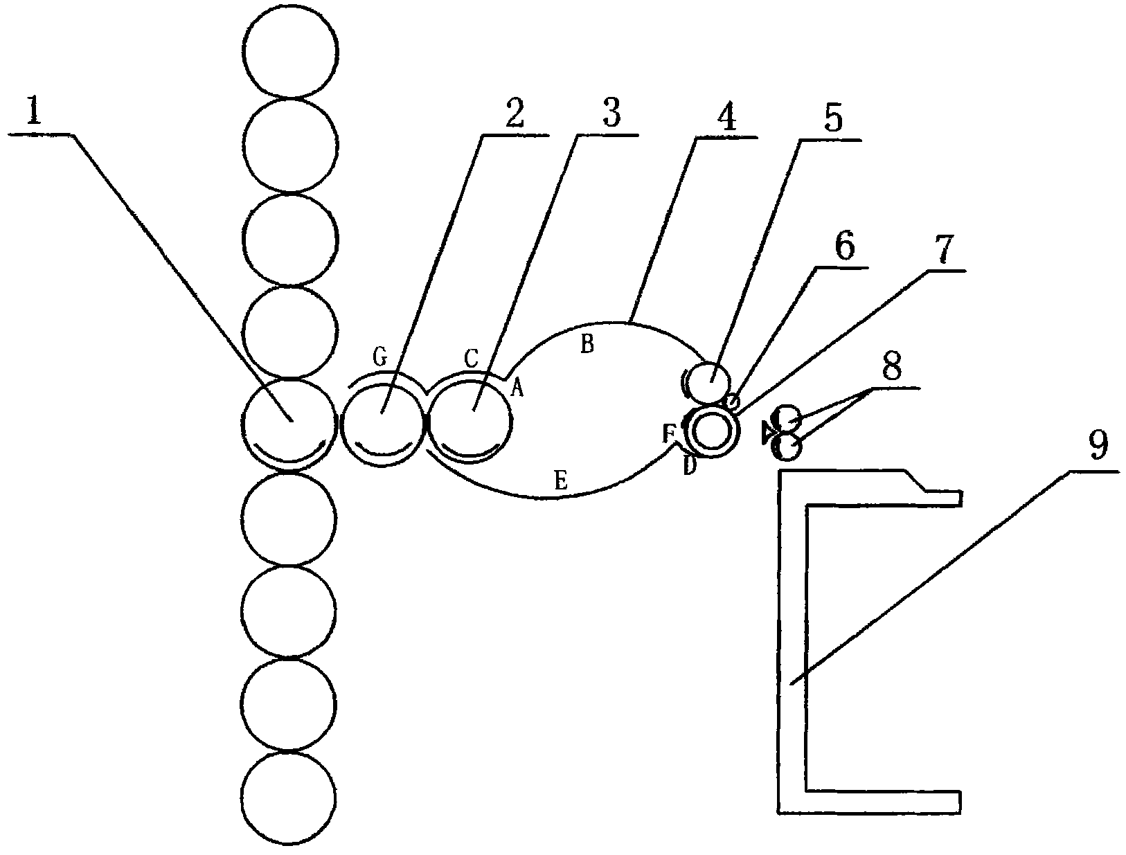 Discharging device of carding machine