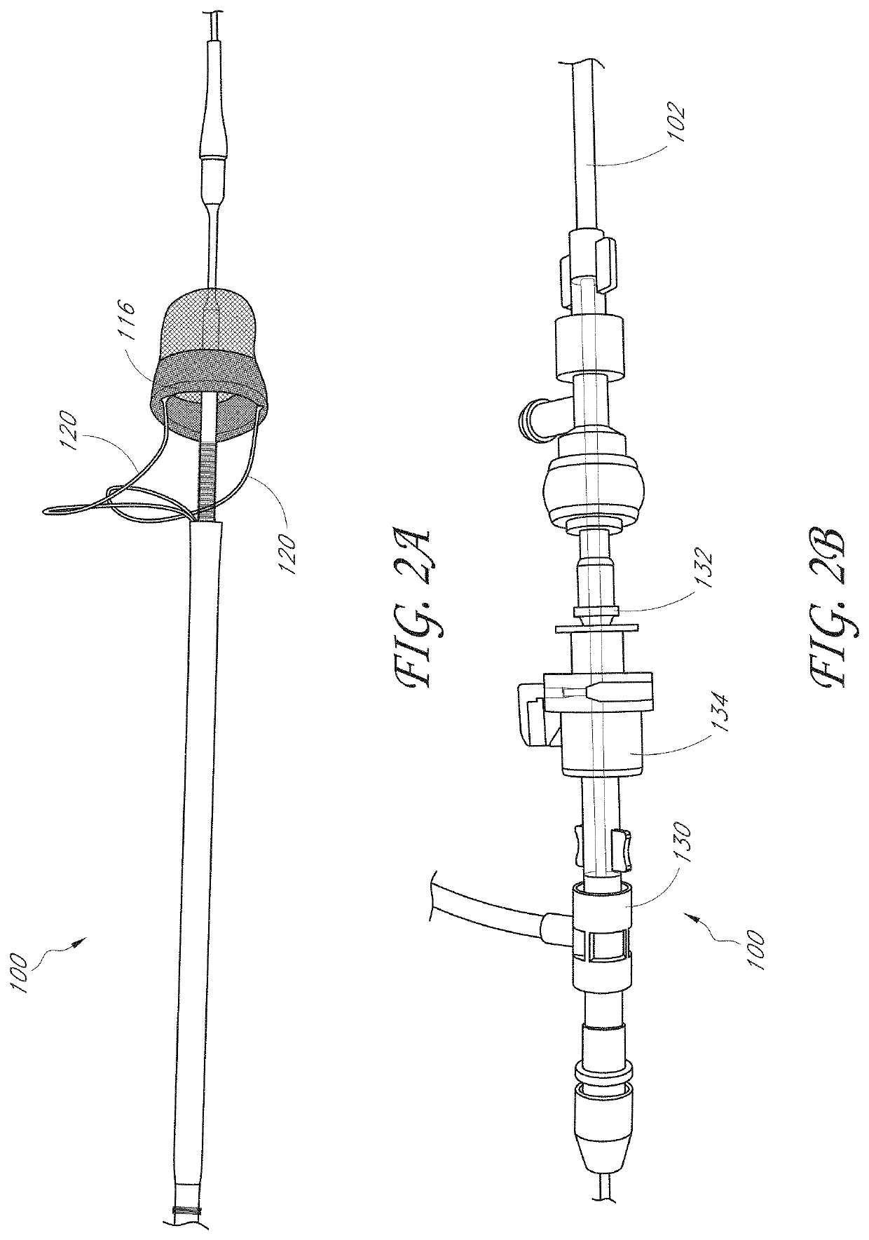 Axial lengthening thrombus capture system, tensioning system and expandable funnel catheter