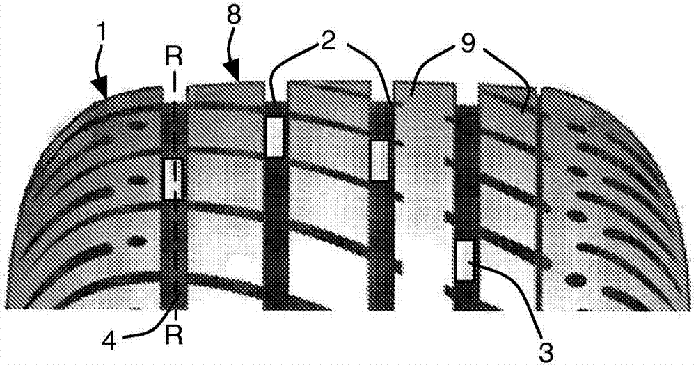 Tyre comprising a textured tread