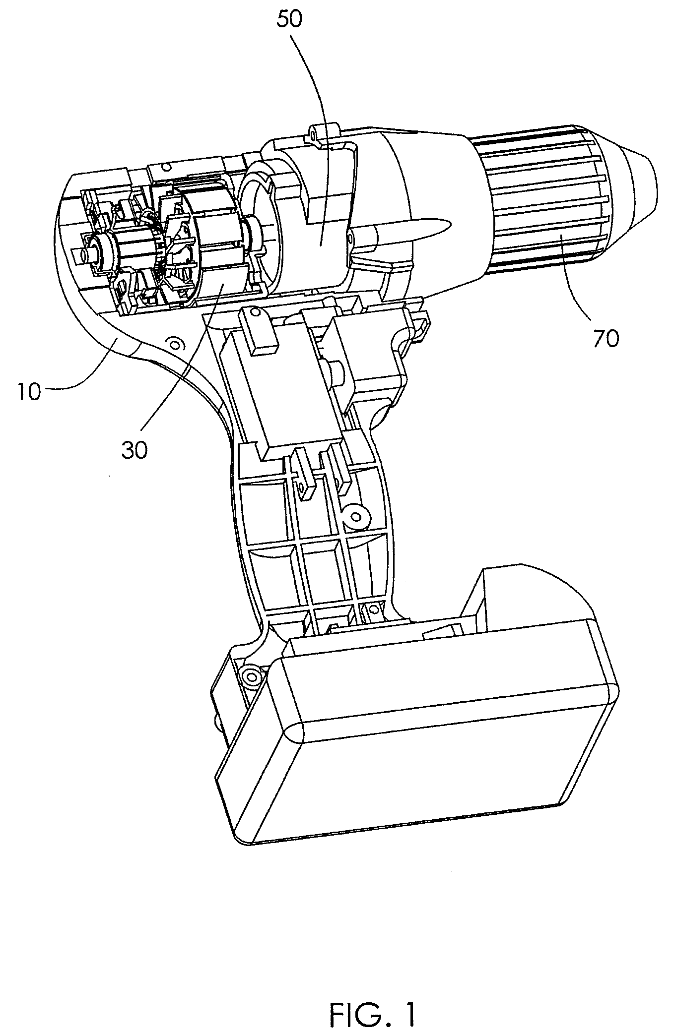 Power tool with a DC brush motor and with a second power source