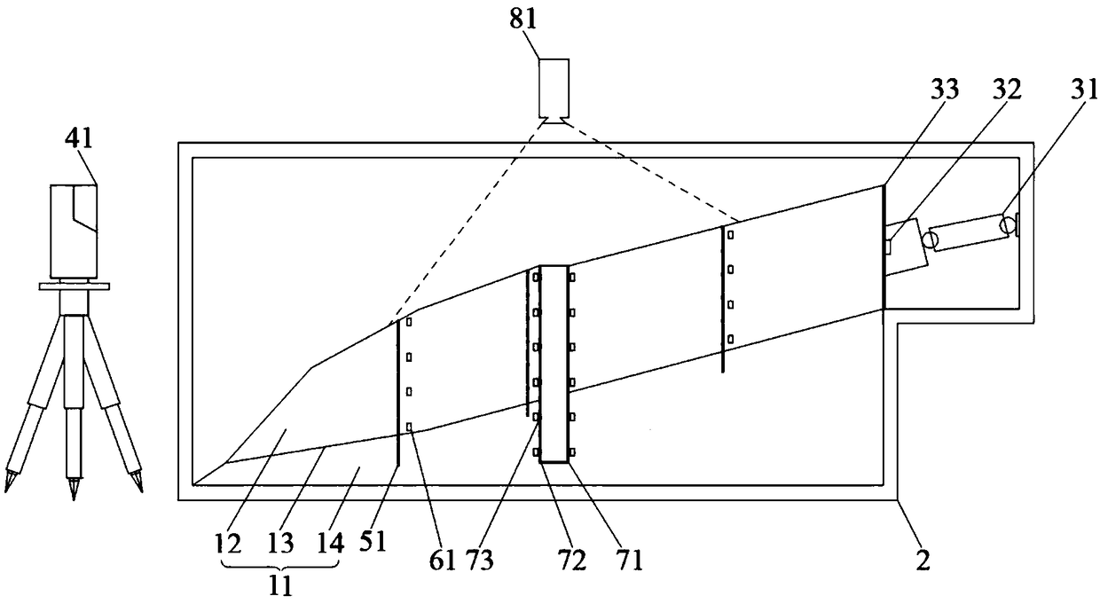 Monitoring system and method for push-movement type landslide-slide-resistant pile model test