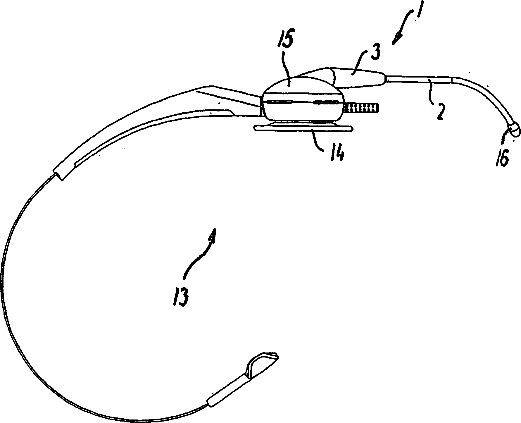Acoustic transmission connection, headset with acoustic transmission connection, and uses of acoustic transmission connection