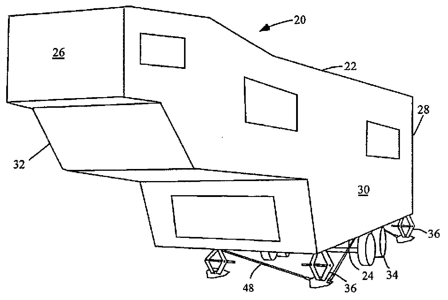 Trailer stabilizing device and method of using same
