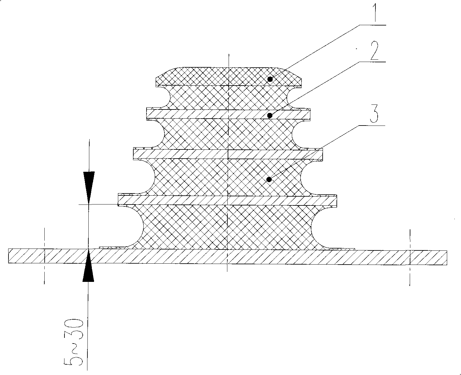 Auxiliary rubber metal stacking spring for truck and mounting method thereof