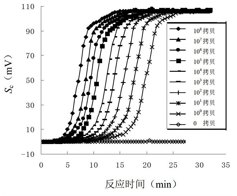 Non-contact gene amplification electrochemical quick detection method