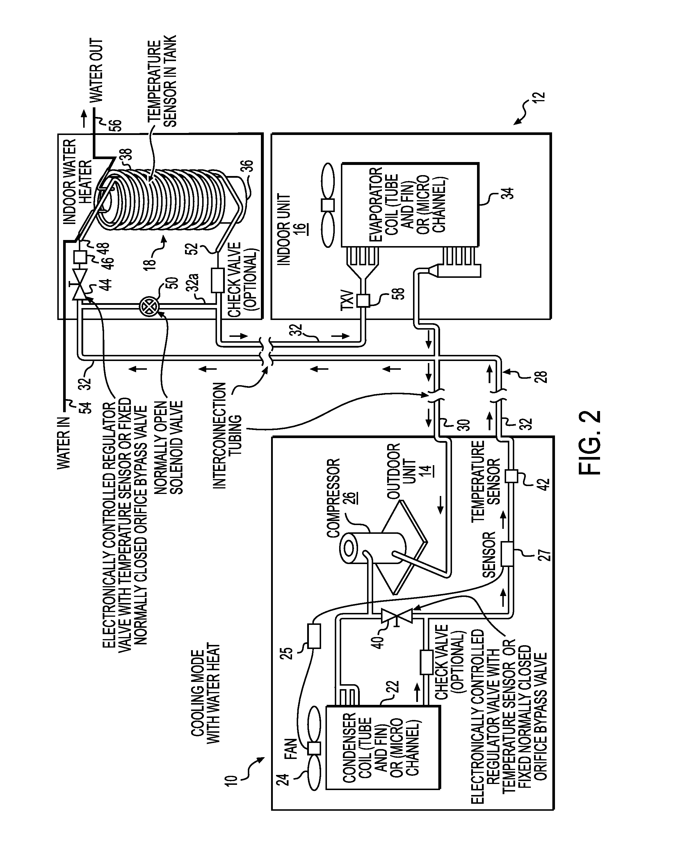 Apparatus and methods for heating water with refrigerant from air conditioning system
