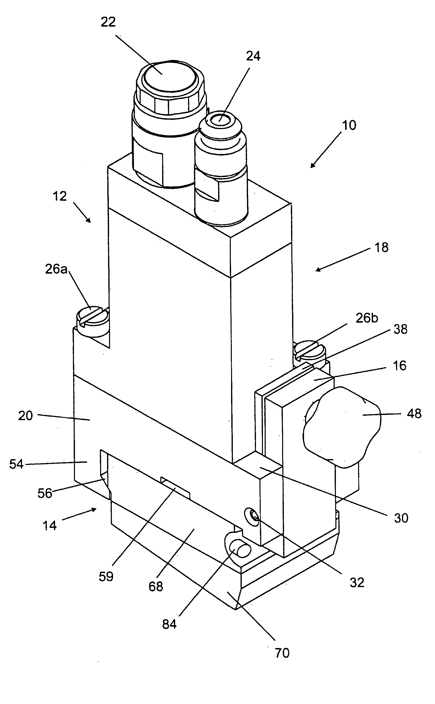 Applicator head, applicator nozzle arrangement, adaptor plate and mounting plate