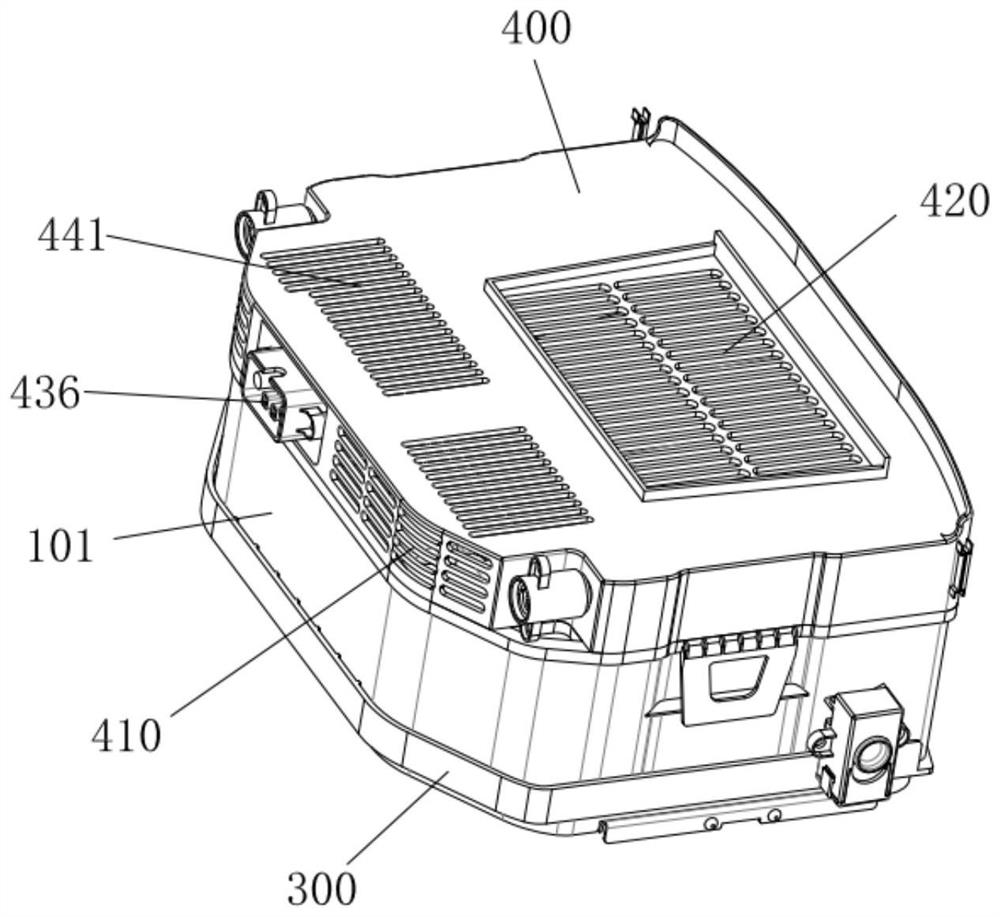 Water tank structure for water washing module, water washing module and air conditioner