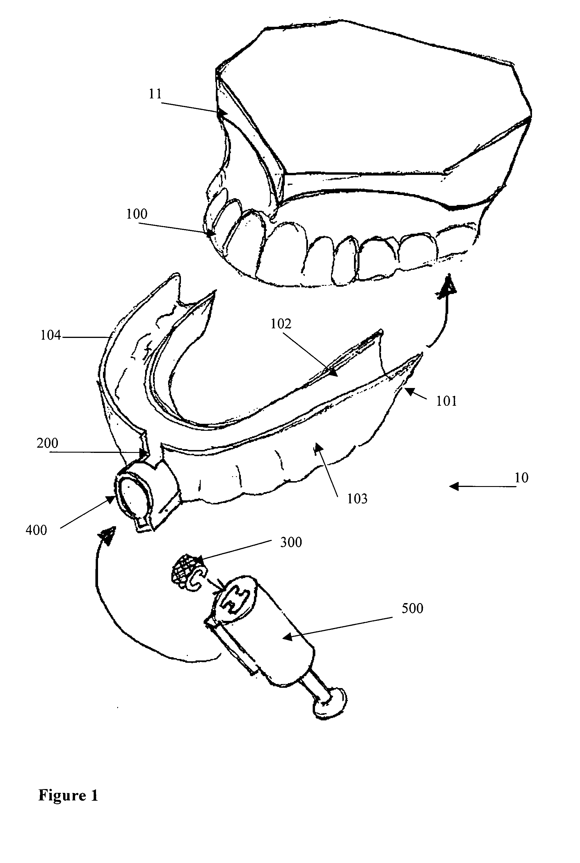 Device for positioning at least one orthodontic element