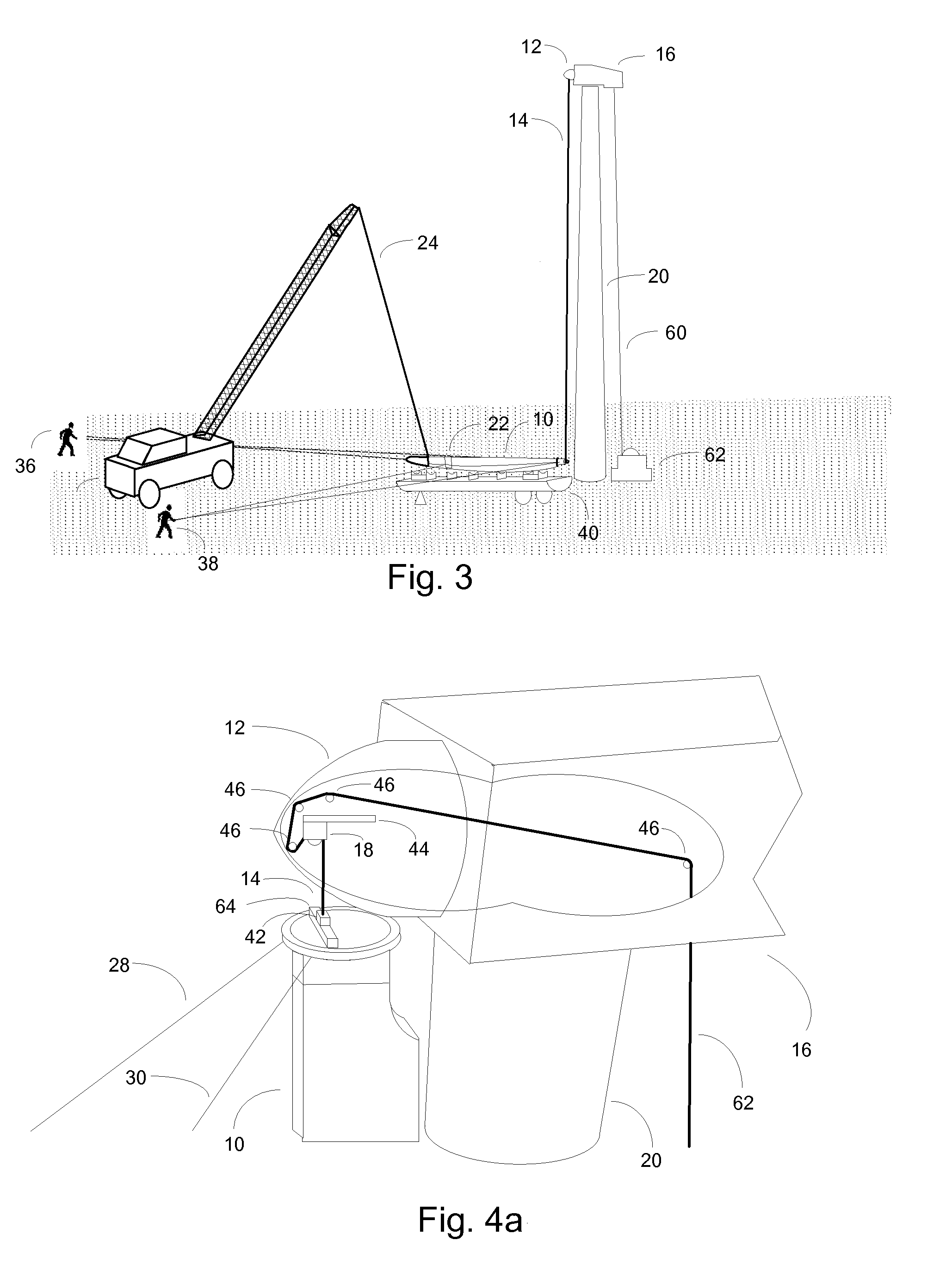 Method for lowering and raising a wind turbine blade