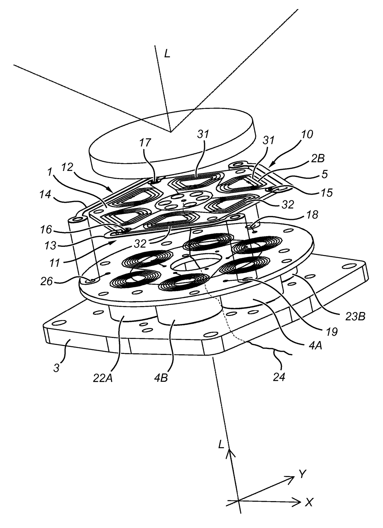 Apparatus and method for positioning an optical element