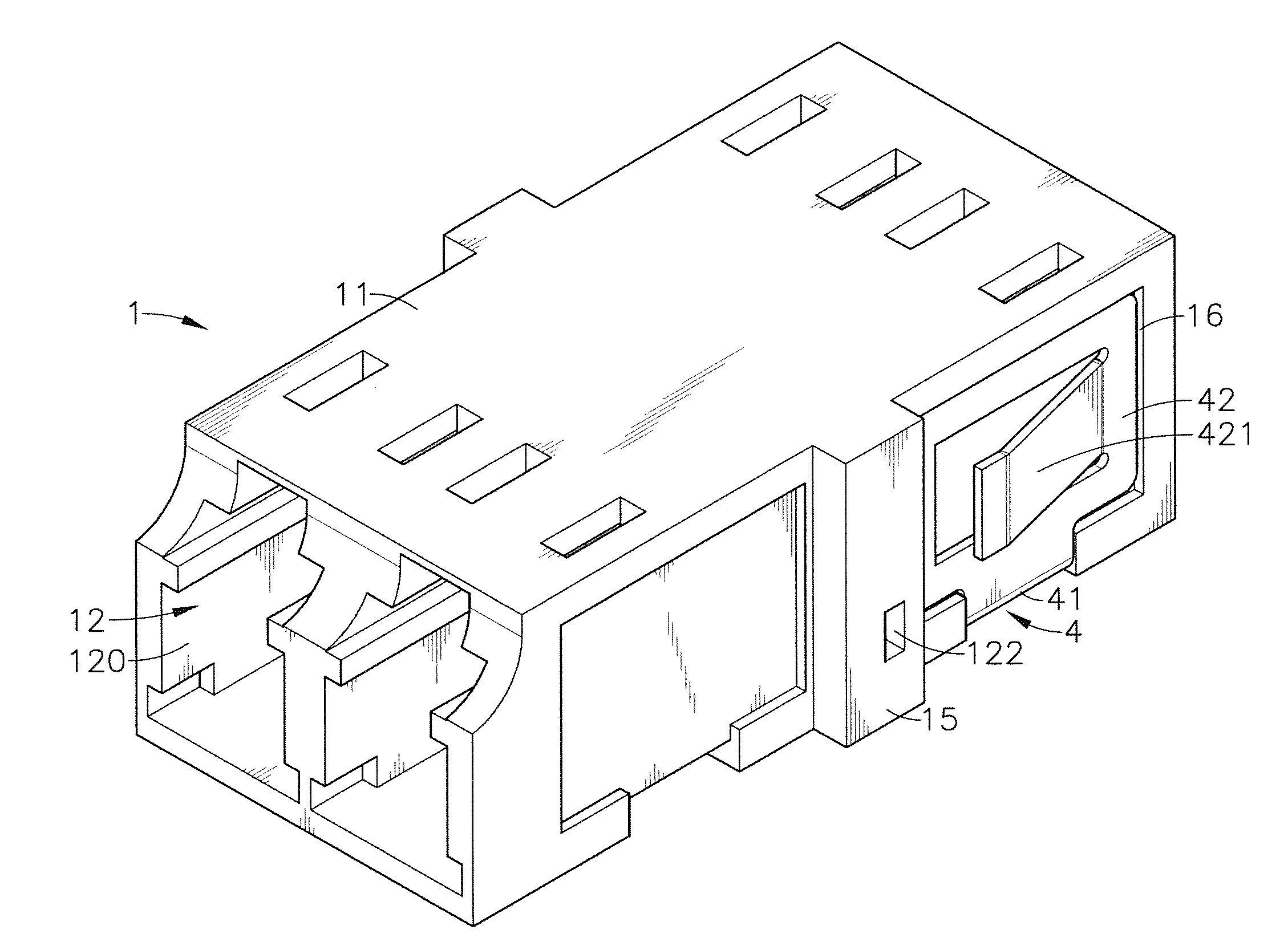Mono-block type optical fiber adapter