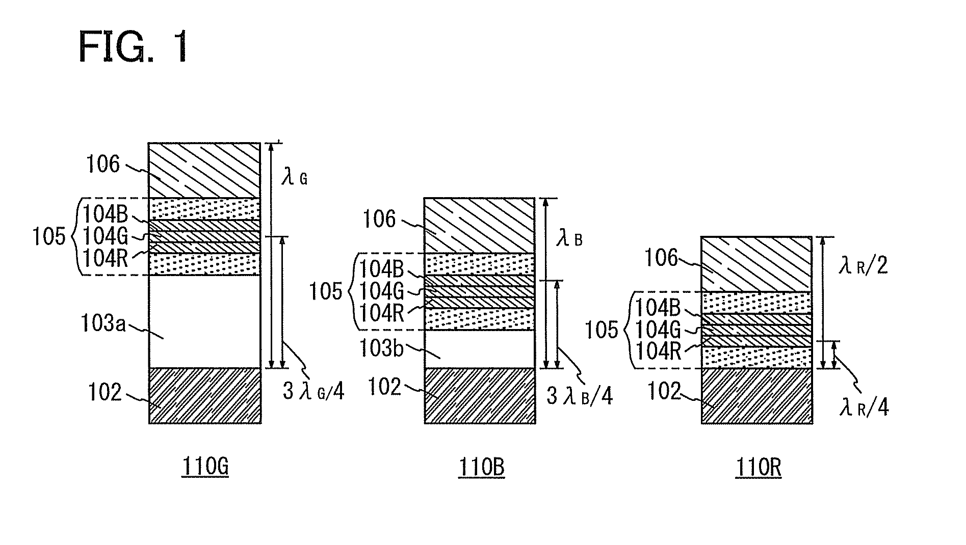 Light-emitting device comprising light-emitting elements having different optical path lengths