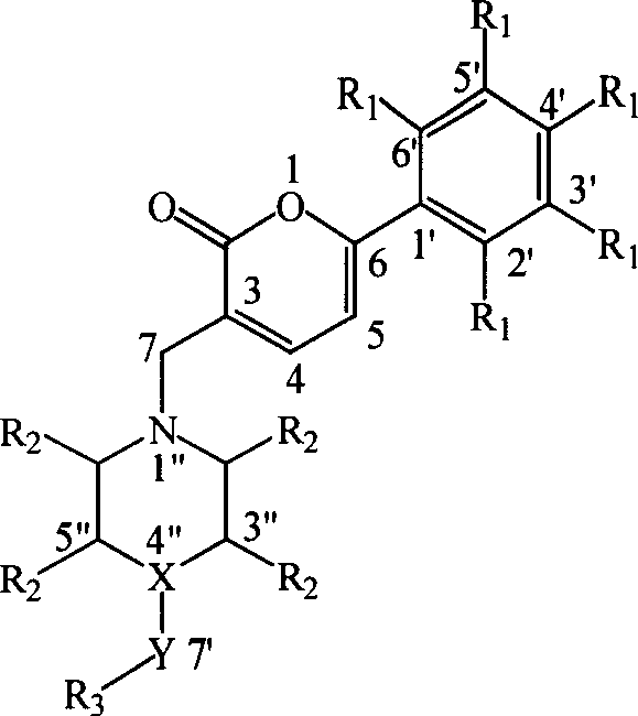 Preparation and application of a category of 6 - aryl - 3 - cycroamido methyl pyrone derviation