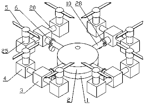 Multi-shaft multi-direction tilting type multi-rotor aircraft transmission system