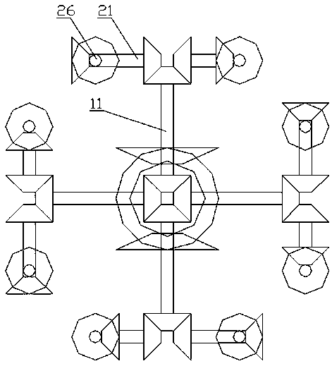 Multi-shaft multi-direction tilting type multi-rotor aircraft transmission system