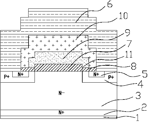 Low-grid charge power device and manufacturing method thereof