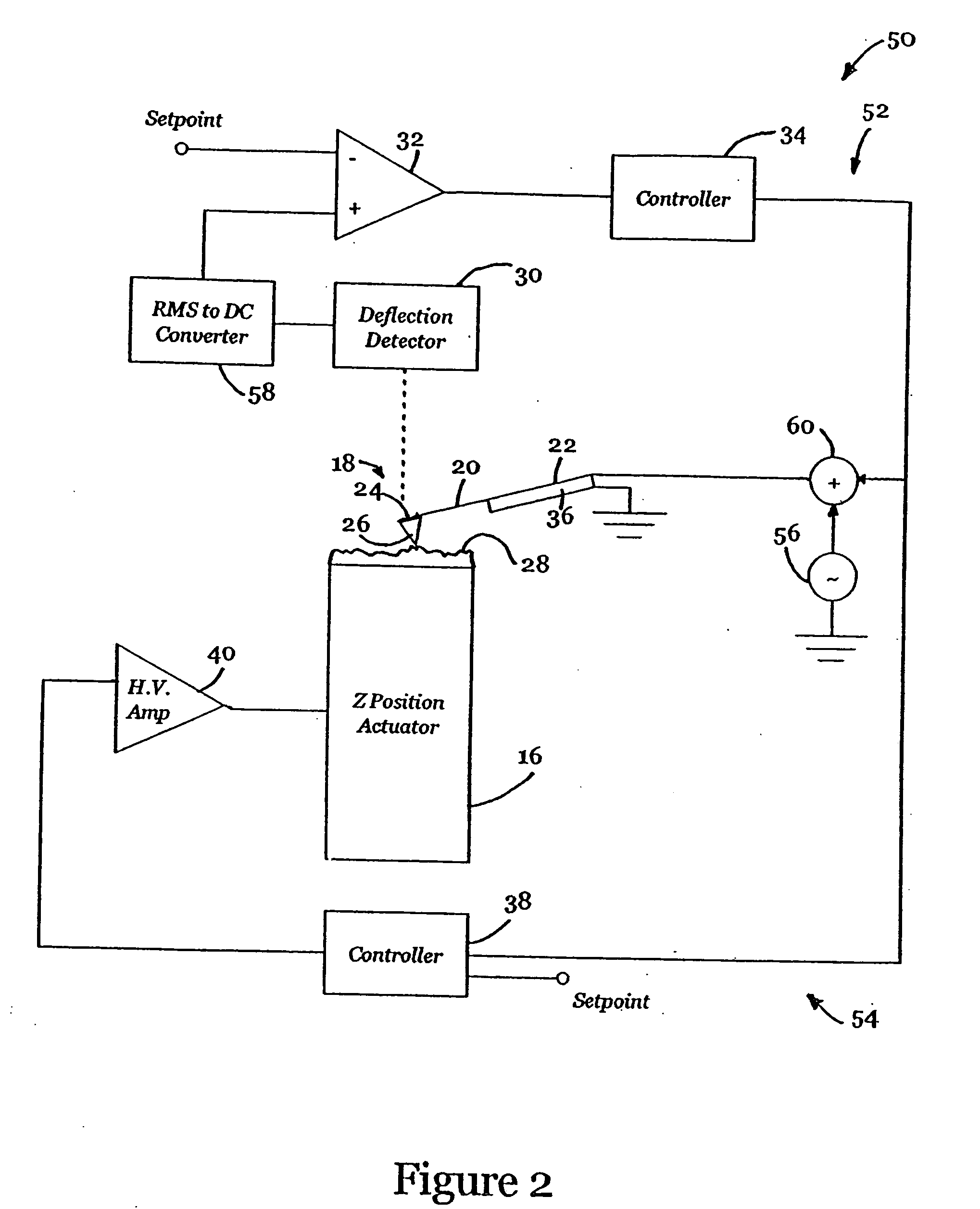 Active probe for an atomic force microscope and method for use thereof