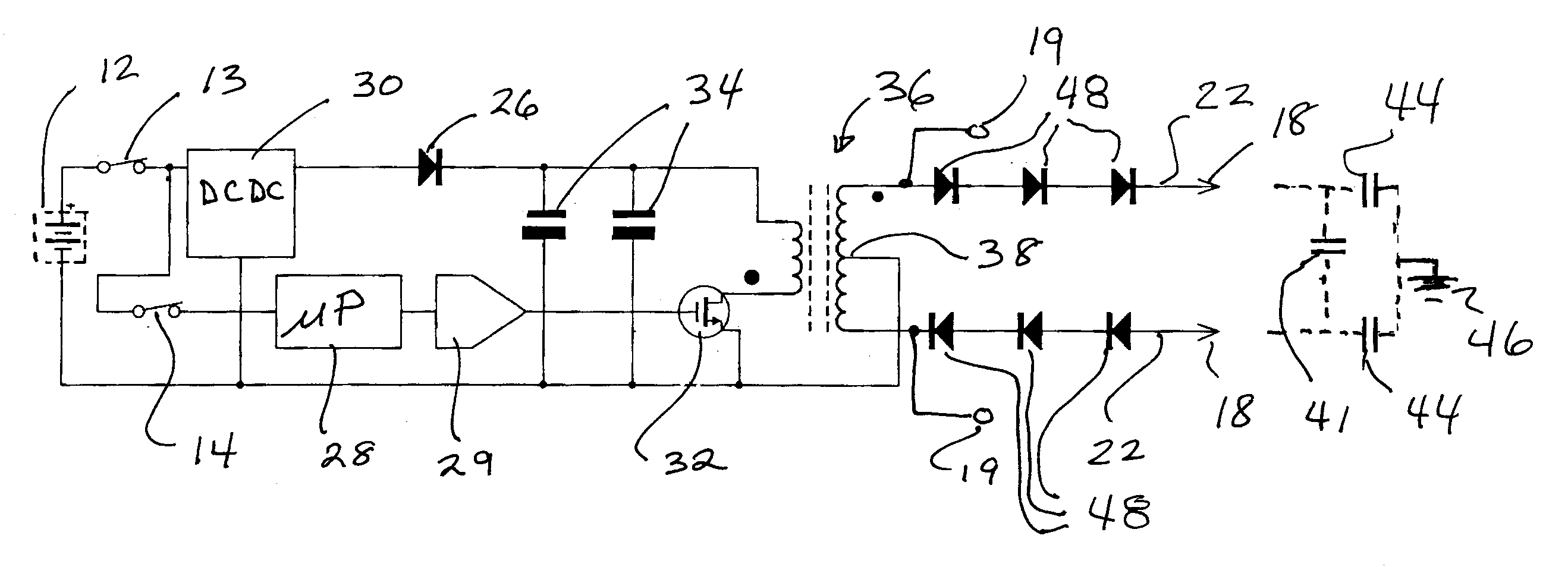Electric Disabling Device with Controlled Immobilizing Pulse Widths