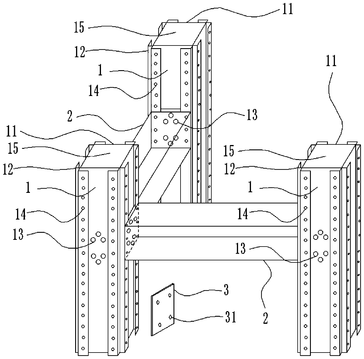 An anti-seismic frame structure composed of upright columns and ...