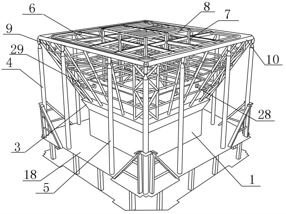 Steel structure roof structure of tower building and construction method thereof