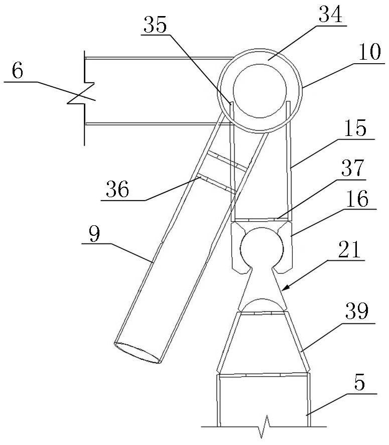 Steel structure roof structure of tower building and construction method thereof