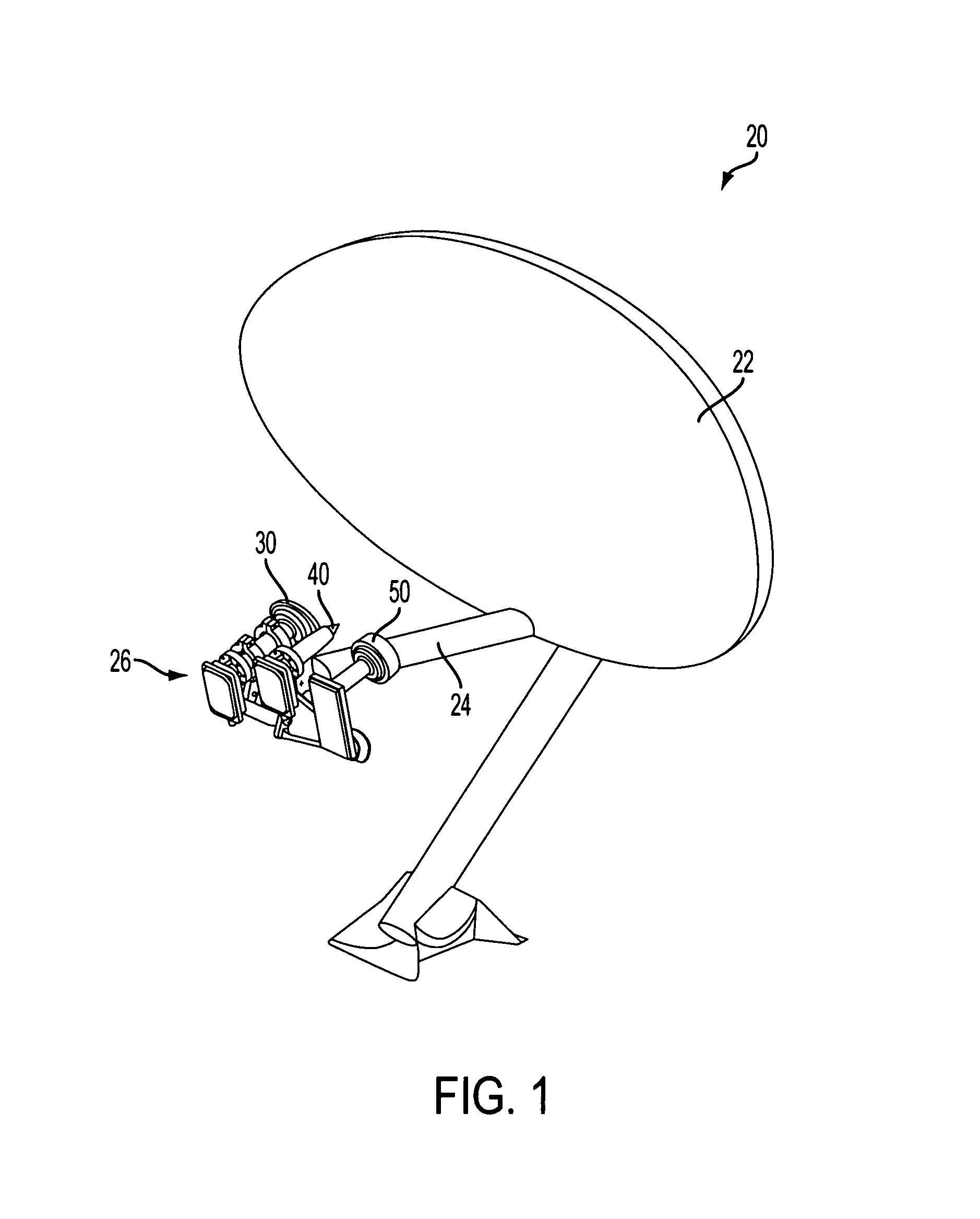 Feed assembly for multi-beam antenna with non-circular reflector, and such an assembly that is field-switchable between linear and circular polarization modes