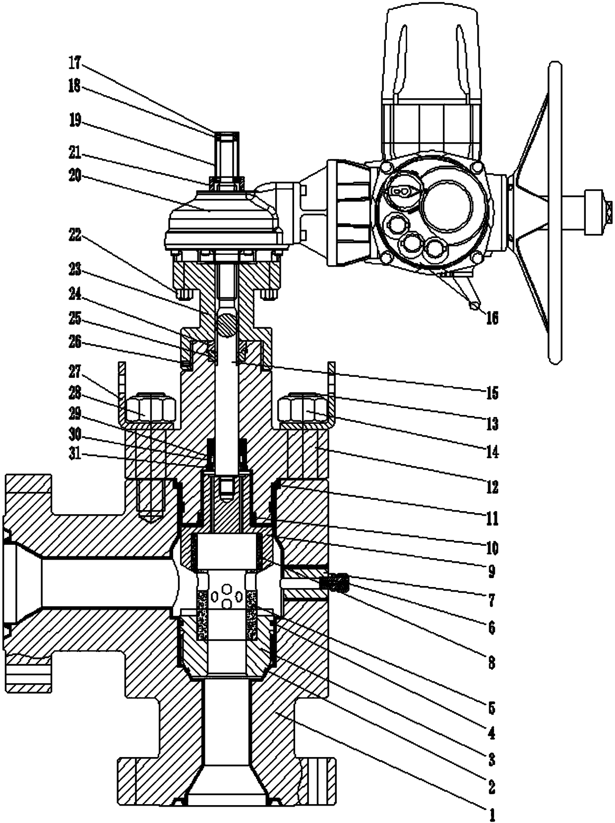 Electric sleeve type adjustable throttling valve