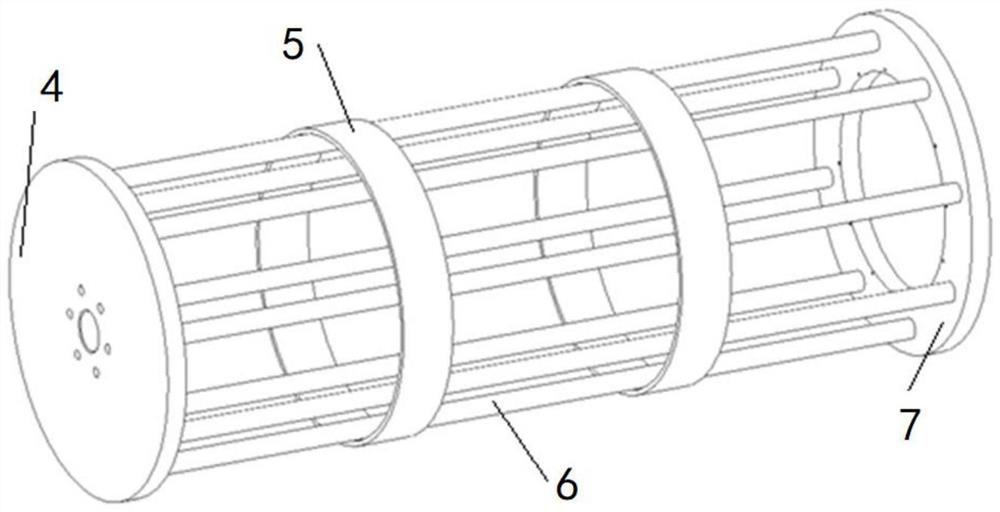Rear skirt connection type thrust transmission device for engine ignition test of solid rocket