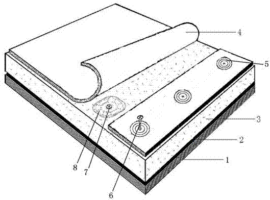 Single-layer waterproof prepared roofing and construction method thereof