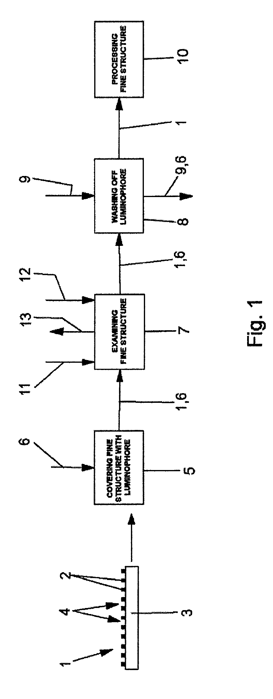 Method of microscopically examining a spatial finestructure