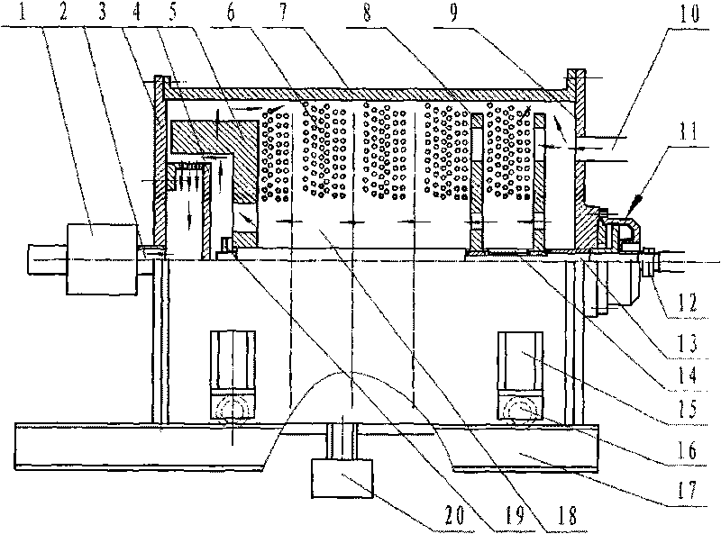 Horizontal grinding mill with built-in classifying turbine