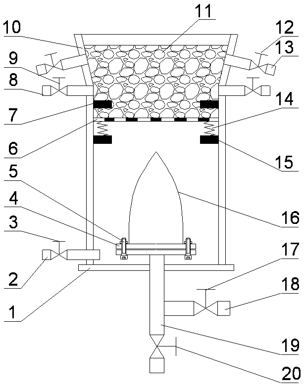 Flexible air chamber jigging machine system of particle rotational flow layering and layering method