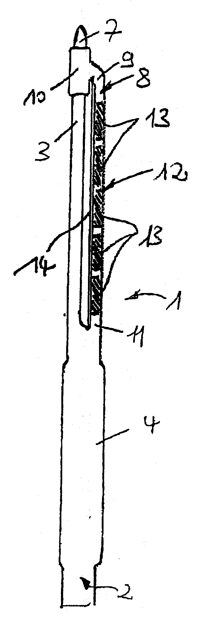 Ablation device for cardiac tissue, especially for forming a circular lesion around a vessel orifice in the heart