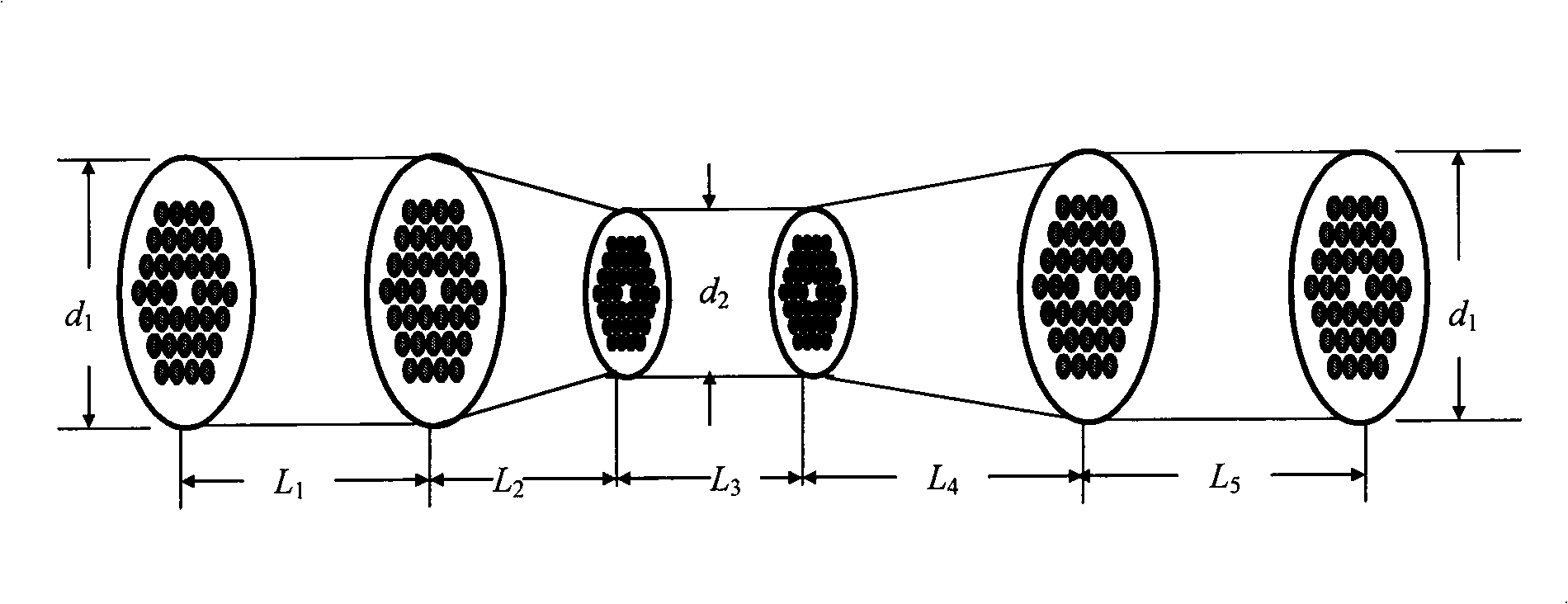 Taper microstructure optical fiber high-order mode filter